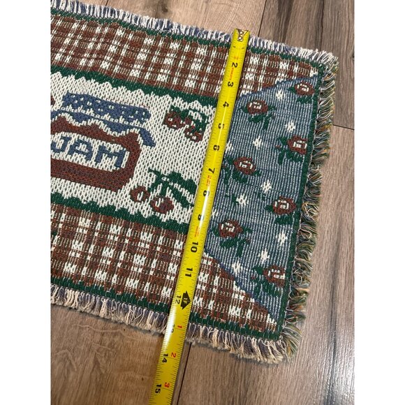 Vintage Woven Cotton Placemats Set Of 4 With Jam Jar & Floral Pattern Country Co - Picture 2 of 5